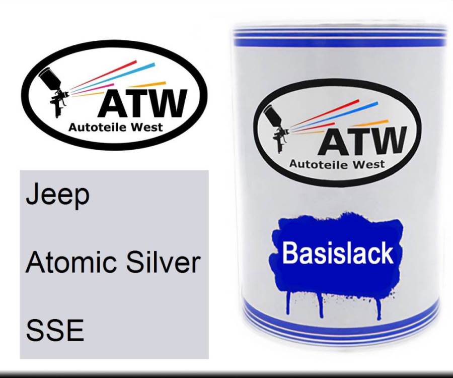 Jeep, Atomic Silver, SSE: 500ml Lackdose, von ATW Autoteile West.